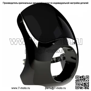 Burly Brand Black Outlaw Club Bike Спортивный обтекатель лобового стекла Harley 35 39 41 49 мм (Для: Harley-Davidson)