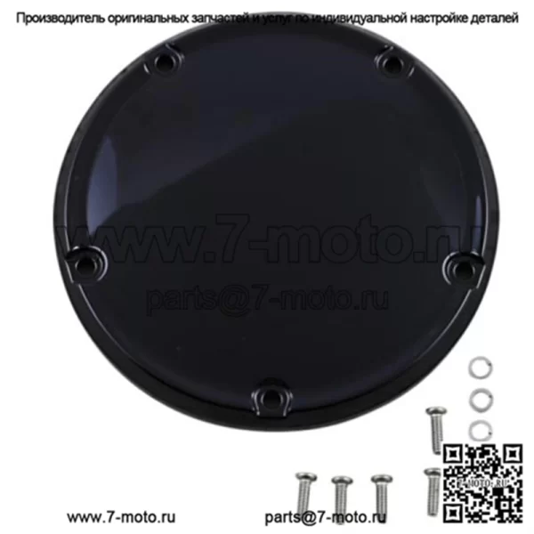 Gloss Black Domed Derby Cover Primary Accent 18+ Harley Softail (Для: Harley-Davidson)