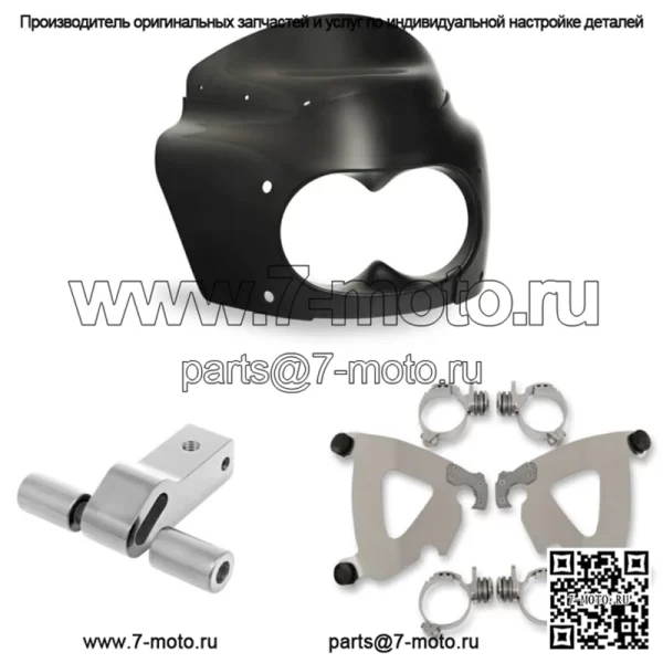 Комплект полированного крепления обтекателя Memphis Shades Road Warrior Harley Dyna Fat Bob 08-17 (Для: Harley-Davidson)