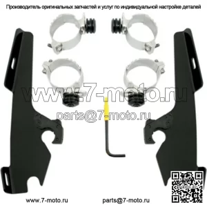 Монтажный комплект обтекателя Memphis Shades Black Batwing Harley Dyna FXDWG FXSB 06-17 (Для: Harley-Davidson)