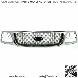 Новинка подходит для Ford F-150 F-250 1999-2003 годов, решетка радиатора с сотовой хромированной вставкой, черная вставка (для: Ford F-150)