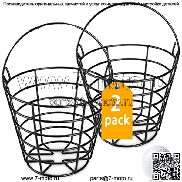 Металлическая корзина для мячей для гольфа, ведро для мячей для гольфа с ручкой, контейнер для мячей для гольфа, вмещает 50 мячей (мячи для гольфа не включены) - Image 2