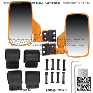 Комплект зеркал бокового вида для Polaris Ranger RZR XP 570 700 800 900 1000 оранжевый (для: John Deere Gator HPX HPX815E)