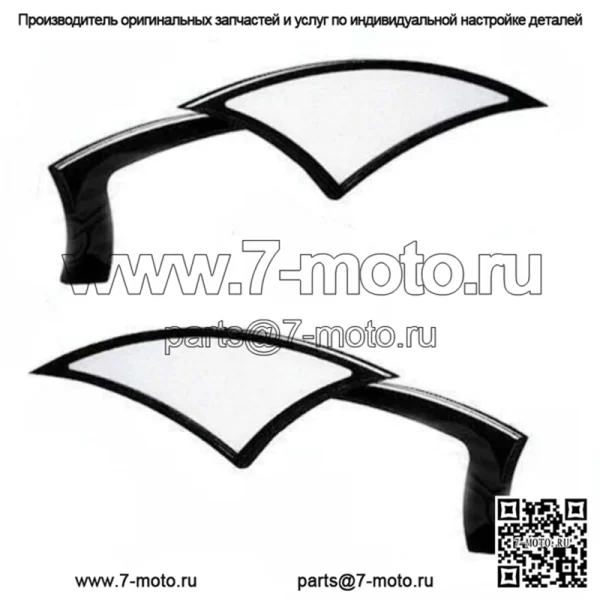 Новый комплект зеркал Paul Yaffe Bagger Nation Black Power Mirrors Harley Touring (для: Harley-Davidson)
