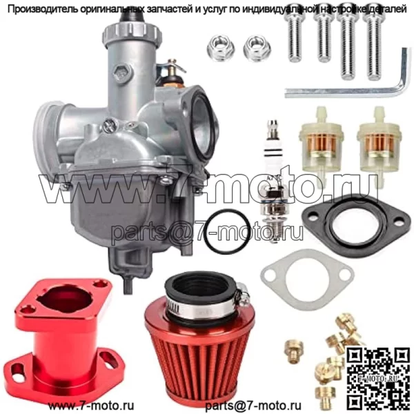Карбюратор VM22 VM22 212CC 196cc CT200U KT196 Moto Mini Bike Race Go Kart 6,5 л.с. Baja Warrior Heat MB165 MB200 Мини-велосипед Go Kart Комплект воздушного фильтра для грузового двигателя Predator GX200 6,5 л.с.