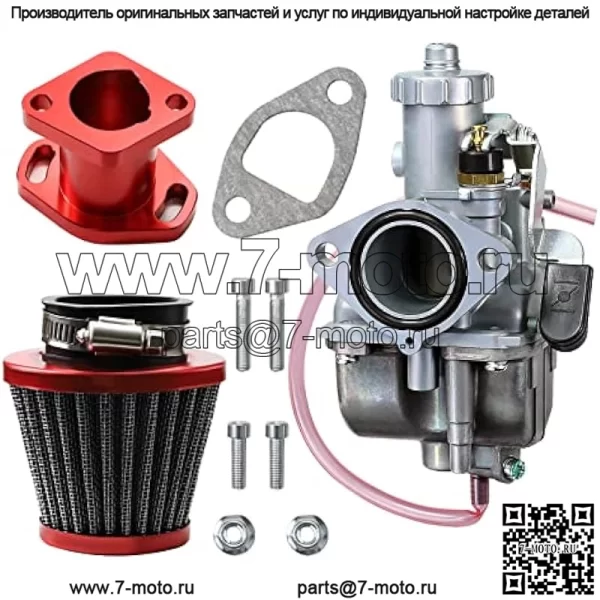 Карбюратор 212 куб.см с воздушным фильтром, впускной коллектор VM22 Performance для Mikuni, 22 мм, карбюратор Predator, 212 куб.см, 196 куб.см, мини-велосипед, картинг KT196 BT200X CT200U, двигатель-клон Honda GX200