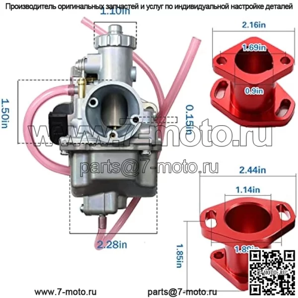 Карбюратор 212 куб.см с воздушным фильтром, впускной коллектор VM22 Performance для Mikuni, 22 мм, карбюратор Predator, 212 куб.см, 196 куб.см, мини-велосипед, картинг KT196 BT200X CT200U, двигатель-клон Honda GX200 - Image 3