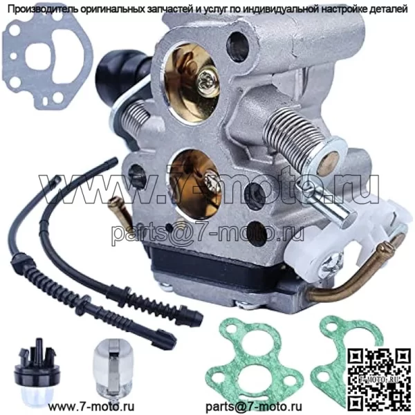 Для Jonsared CS410 CS2240 Для Husqvarna 435 440 435E 440E Комплект топливных шлангов карбюратора, Карбюратор, Топливный шланг, Обратный шланг, Топливный фильтр, Лампа, Прокладка карбюратора, Впускная прокладка