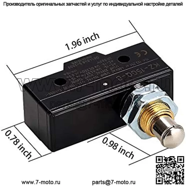 Микропереключатель педали тормоза гольф-кара, 3-контактный плунжерный тип для Club Car DS 1981 UP и EZGO 1971 UP, замена OEM # 1011439, 12374G1, 13141G1,730, MS-011 - Image 2
