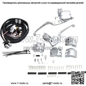 Хромированный руль, ручные переключатели, один диск 9/16 дюйма Harley Softail Dyna XL (для: Harley-Davidson)