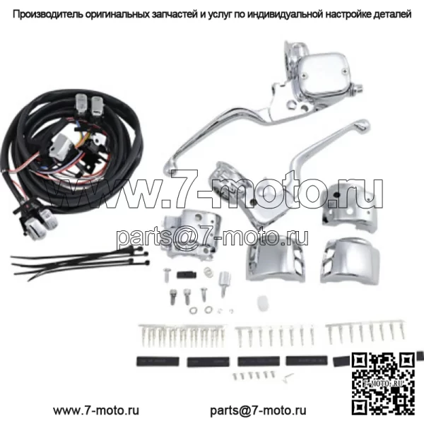 Хромированный руль, ручные переключатели, один диск 9/16 дюйма Harley Softail Dyna XL (для: Harley-Davidson)