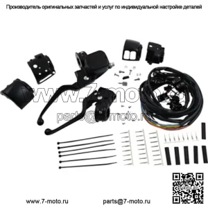 Черный руль, ручные переключатели, один диск 9/16 дюйма Harley Softail Dyna XL (для: Harley-Davidson)