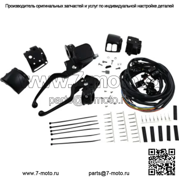 Черный руль, ручные переключатели, один диск 9/16 дюйма Harley Softail Dyna XL (для: Harley-Davidson)