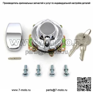 Хромированная 6-стоечная ручка Fat Bob для бензобака, переключатель зажигания, замок с ключом Harley Shovelhead (для: Harley-Davidson)
