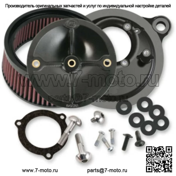 Комплект воздухоочистителя Cycle Stealth Black Harley Touring 03-17, дроссельная заслонка Hog, 66 мм (для: Harley-Davidson)