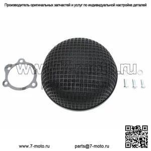 Воздушный фильтр с черной круглой сеткой Keihin Bendix Butterfly Carburetor Harley Ironhead (Для: Harley-Davidson)