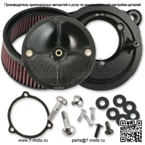 Комплект воздухоочистителя Cycle Stealth Black Harley Touring 08-17 58MM Throttle Hog (Для: Harley-Davidson)