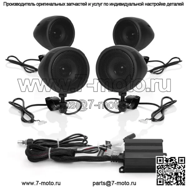 АУДИОСИСТЕМА BLUETOOTH С 4 ДИНАМИКАМИ, 1000 Вт, ЧЕРНАЯ CAN-AM YAMAHA ALL UTV (подходит для: Yamaha Rhino 660)