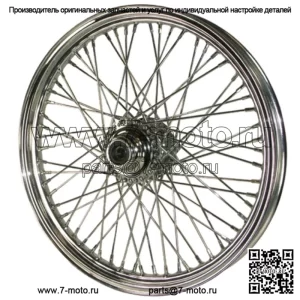 Передний хромированный диск с 60 спицами, 19 x 2,5, двойной, 84-99 Dyna Sportster Harley (для: Harley-Davidson)