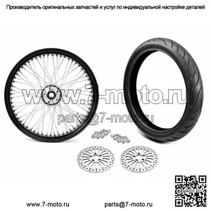 Переднее колесо с черным ободом, 21 x 3,5, 60 спиц, пакет шин 08-18 Harley Touring DD BW (для: Harley-Davidson)