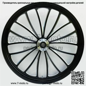 Заготовка переднего обода Manhattan черного цвета размером 26 x 3,5 дюйма Harley Touring Dual ABS 08+ (Для: Harley-Davidson)