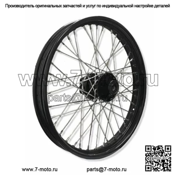 Переднее колесо со ступицей с черным ободом, 40 спиц, 21 x 2,15 дюйма Harley Wide Glide Softail 84-1999 (Для: Harley-Davidson)