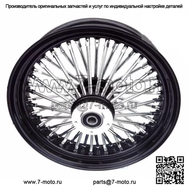 Переднее колесо с толстыми спицами King Spoke, 16 x 3,5, 48, черный обод, двойной диск Harley Touring Bagger (для: Harley-Davidson)