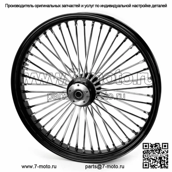 Переднее колесо 30 x 4 дюйма, 48 Fat King Spokes, черный обод, двойной диск Harley Touring Custom (для: Harley-Davidson)