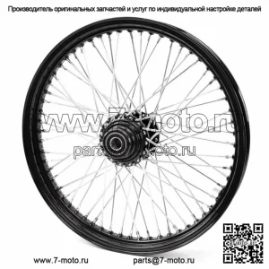 Однодисковый передний диск Ultima Black Chrome, 18 x 3,5, 60 спиц, Harley Softail (для: Harley-Davidson)