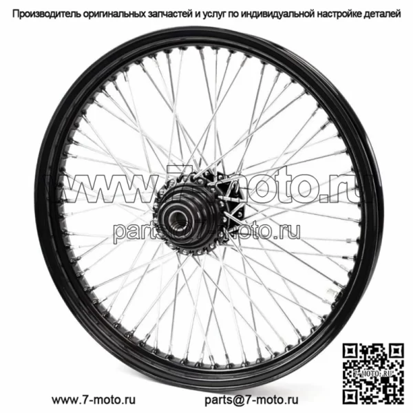 Однодисковый передний диск Ultima Black Chrome, 18 x 3,5, 60 спиц, Harley Softail (для: Harley-Davidson)