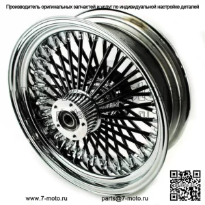 Обод заднего колеса с черными спицами 18 X 5,5, 52 спицы Fat Mammoth, Harley Touring 09-2023 (Для: Harley-Davidson)