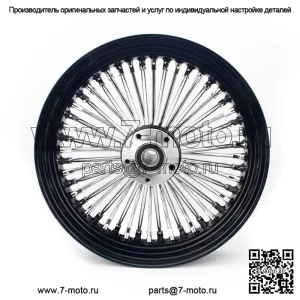 Изготовленное на заказ черное и хромированное переднее двухдисковое колесо размером 16 x 3,5 дюйма для Harley