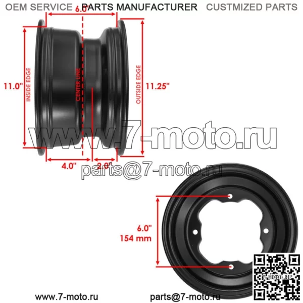 Диски передних колес для Yamaha Warrior 350 YFM350 1989-1990 1997-2004 гг. - Image 2