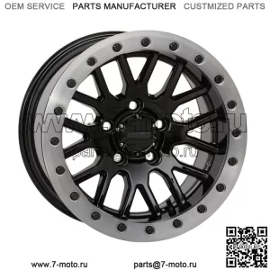 System 3 SB-9 Beadlock 15-дюймовые колеса Matte Black + 10 мм Polaris RZR Turbo R & Pro R (для: Polaris)