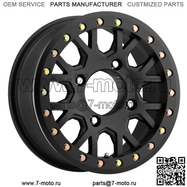 Vision UTV GV8 Invader Beadlock 15x6 4x156 +38 мм Сатиновый черный обод колеса 15 дюймов (для: Polaris)