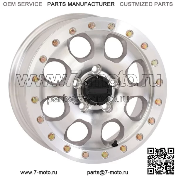 Диски System 3 SB-7 с бедлоками, 15 дюймов, обработанные (6+1) Polaris RZR Turbo R и Pro R (для: Polaris)