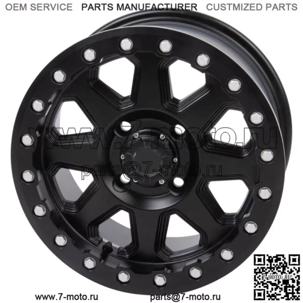 Диск Tusk Uinta Beadlock 14x7 5,0 + 2,0 Matte Black, рисунок проушин 4/156 (для: Polaris)