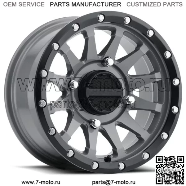 Комплект из 4 колес для квадроцикла/UTV, 15 дюймов Raceline Trophy Grey 4/156 5+2 1KXP (для: Polaris)