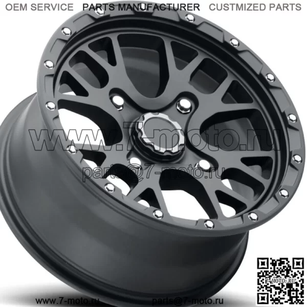 Vision Rocker Алюминий ATV UTV RTV ОБОД КОЛЕСА 15x7 4/156 4+3 Сатиновый черный (Для: Polaris)
