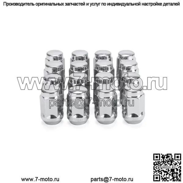 Гайки для колес гольф-кара для EZGO и Club Car, размер 1/2"-20, 16 шт. в упаковке, хром - Image 2