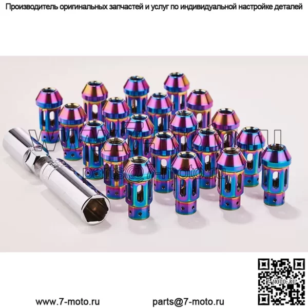 Гайка для модификации автомобиля, легкая гайка из титанового сплава 16 + 4, противоугонная гайка M12 M14 - Image 3