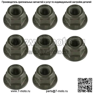 8 фланцевых нейлоковых гайок крепления двигателя для PolarisRanger XP 1000 2021-2022 гг. (Для: Polaris)