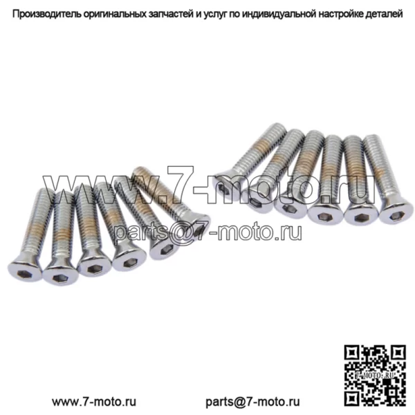 Комплект болтов крышки кулачка с хромированной гладкой головкой Harley FL 36-69 с поворотной головкой (для: Harley-Davidson)