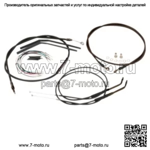 Черные виниловые тросы на руль Burly, полный комплект ABS Softail Harley 11-14 (для: Harley-Davidson)
