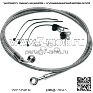 46 Комплект верхней тормозной линии из нержавеющей стали 7/8 дюйма Harley Dyna 84-05 Softail (для: Harley-Davidson)
