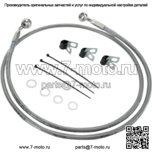 4 дюйма, 48 1/4 дюйма, комплект удлиненной верхней тормозной магистрали из плетеной нержавеющей стали Harley Softail 00-07 (для: Harley-Davidson)