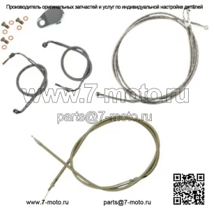 Полный комплект тросов управления подвеской Ape из нержавеющей стали, 12–14 дюймов, ABS Harley Touring 08–13 (для: Harley-Davidson)