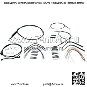 Полный комплект кабелей управления Burly 16 дюймов из черной виниловой подвески Ape XL Harley 04-06 (для: Harley-Davidson)