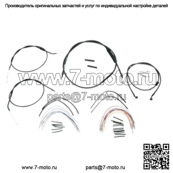 Черная виниловая подвеска Burly Ape, полный комплект кабелей управления XL Harley 04-06 (для: Harley-Davidson)