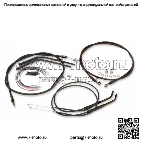 Черная виниловая подвеска Burly Ape, полный комплект кабелей управления XL Harley 97-03 (для: Harley-Davidson)